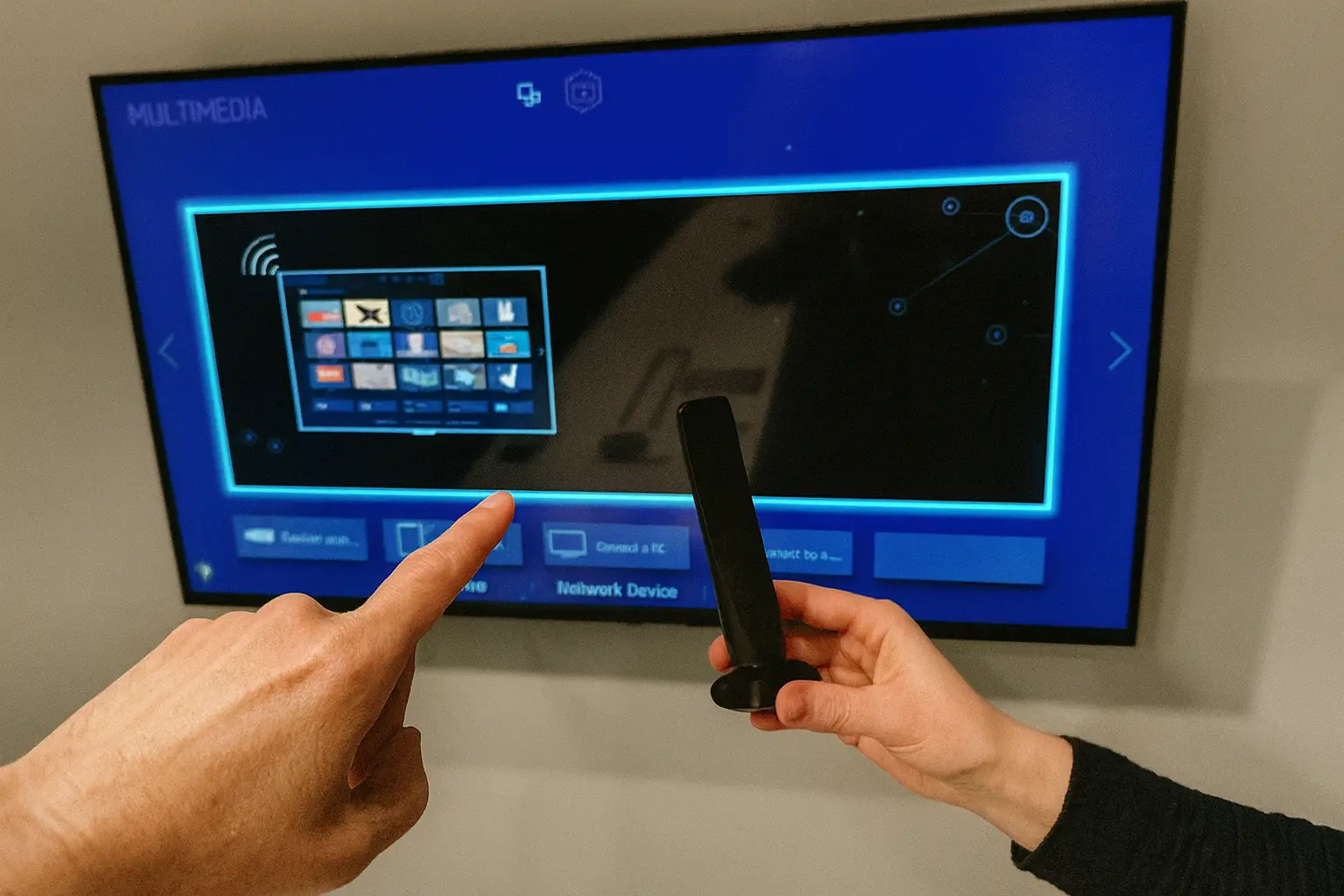 TV setup interface showing channel scan process